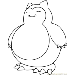 Snorlax pokemon coloring page for kids