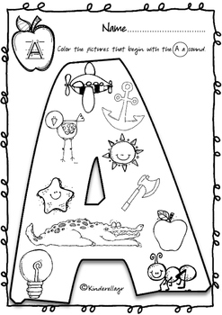 Beginning sound coloring pages part by kinderellas magic pencils