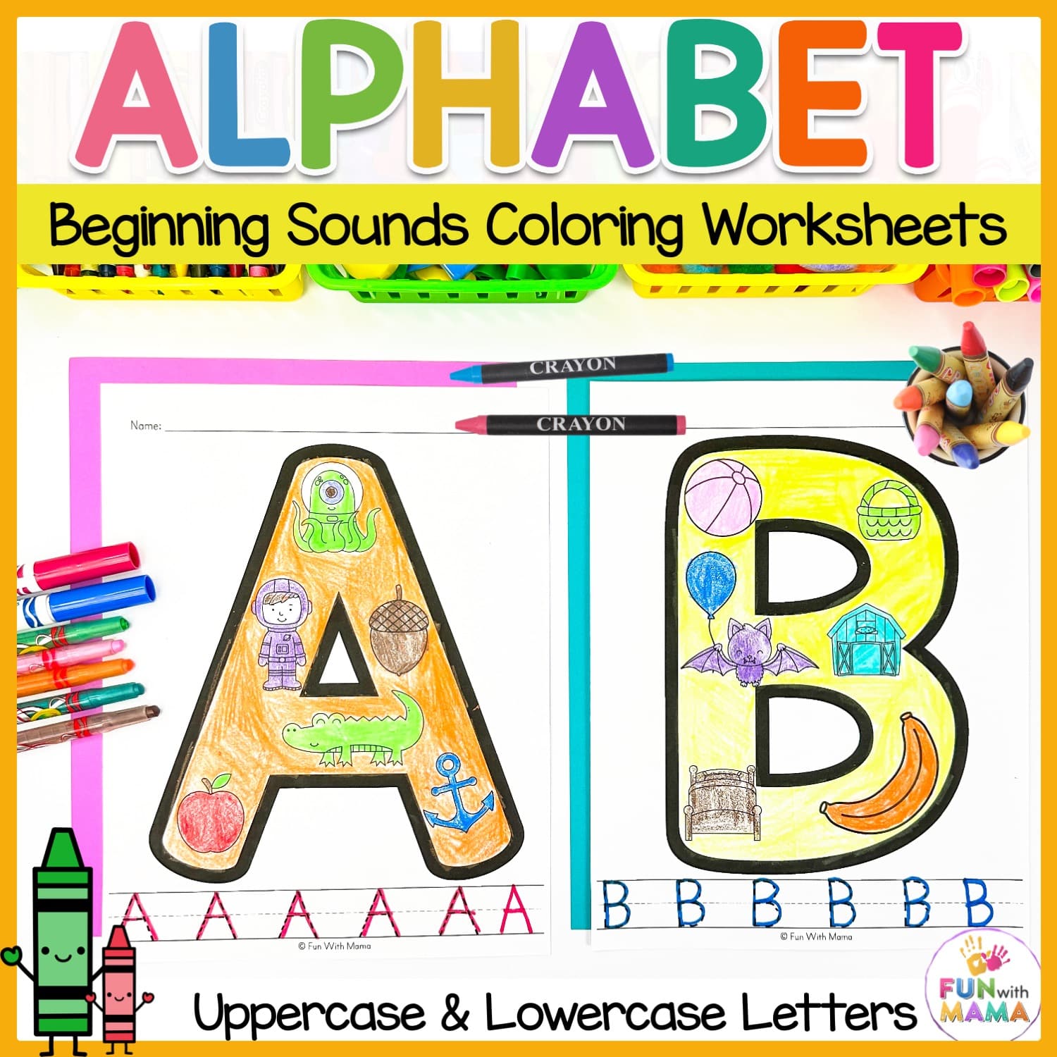 Alphabet letter sound coloring pages tracing worksheets