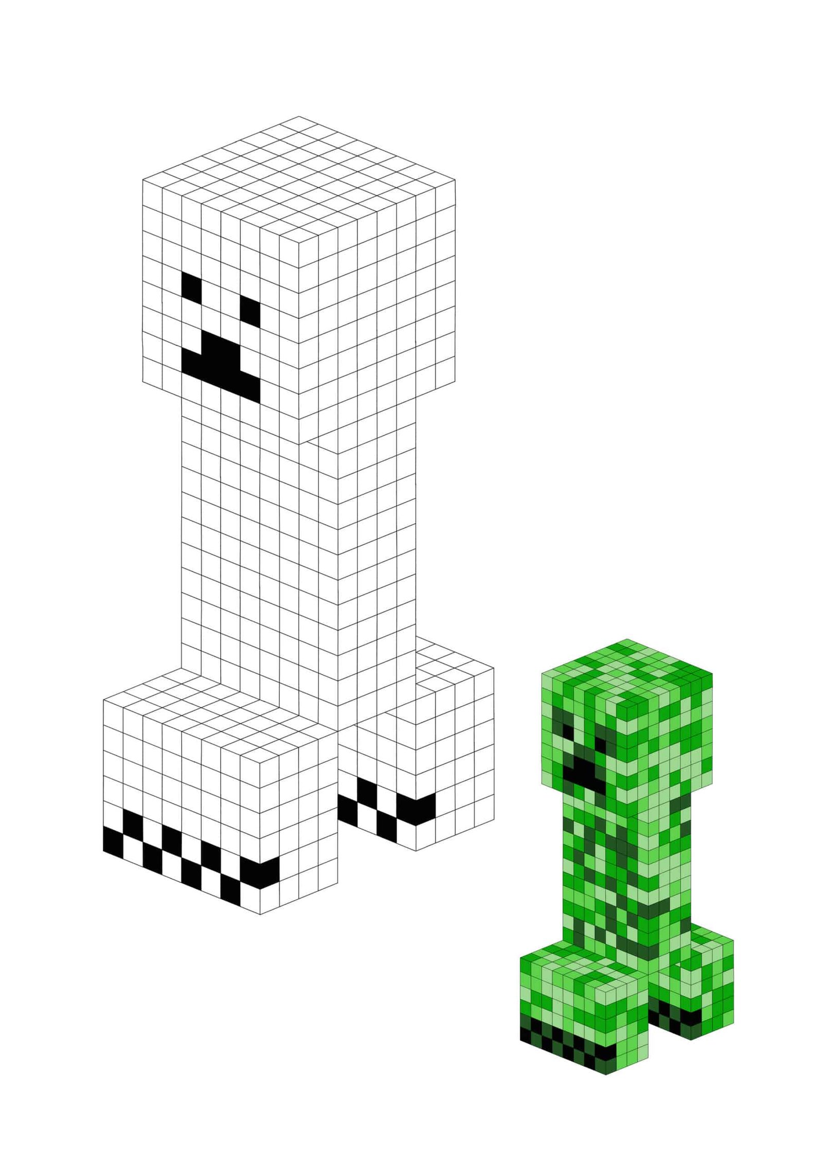 Minecraft creeper coloring pages