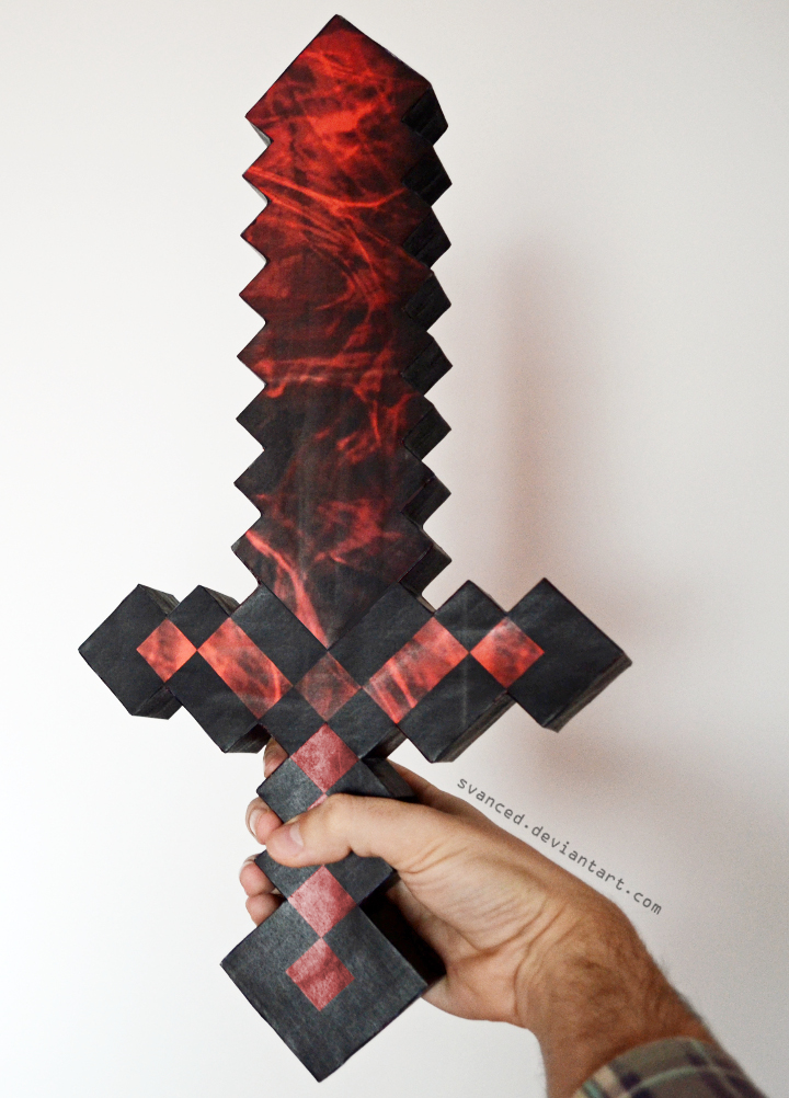 Minecraft sword free printable papercraft templates