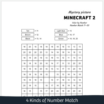 Minecraft diamond sword mystery picture color by sum add subtract and more