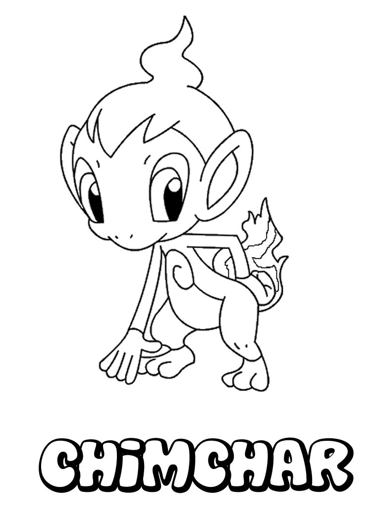 Free coloring pages pokemon chimchar
