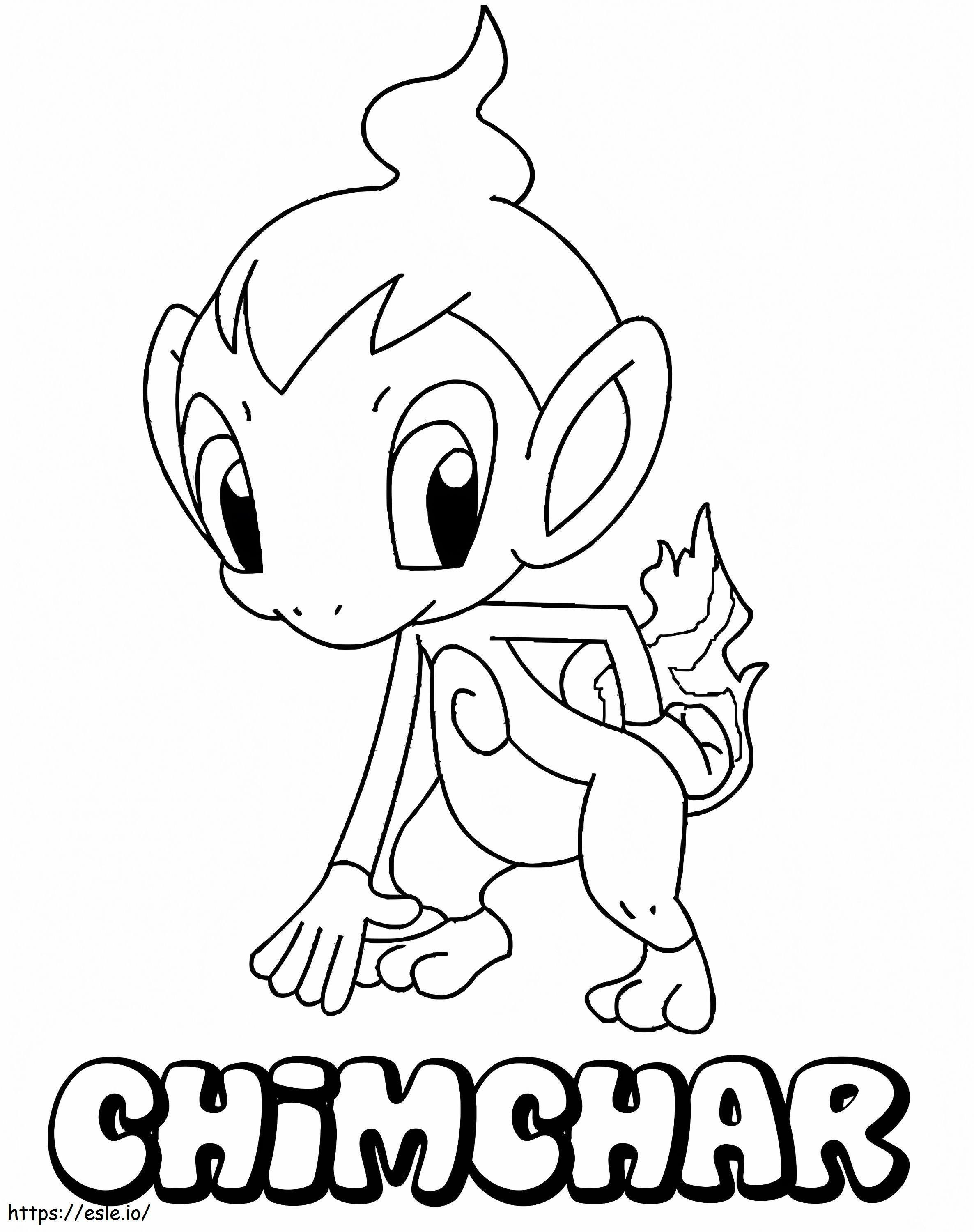 Chimchar pokemon coloring page