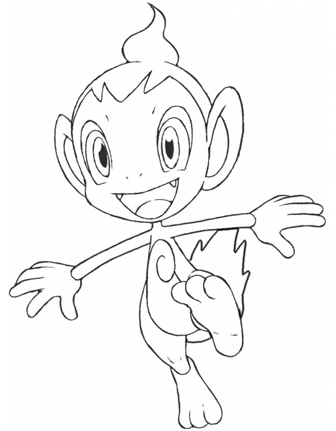 Chimchar lineart by thebendyfandum on