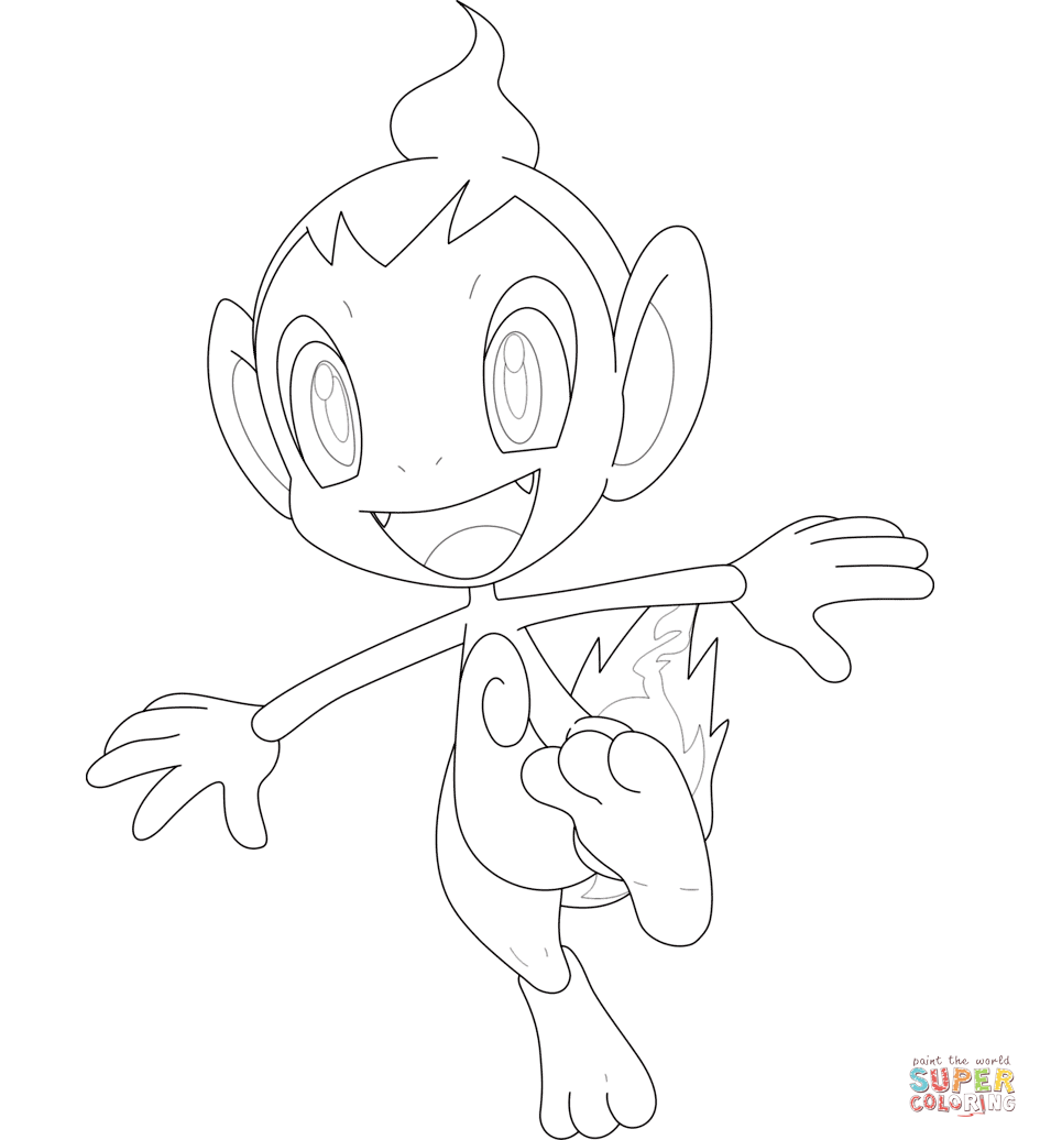 Chimchar coloring page free printable coloring pages