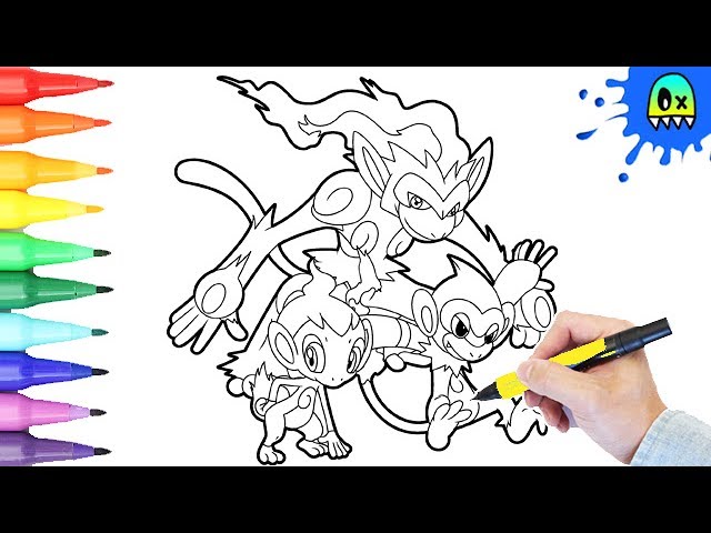 Pokemon coloring pages chimchar evolution i fun coloring videos for kids