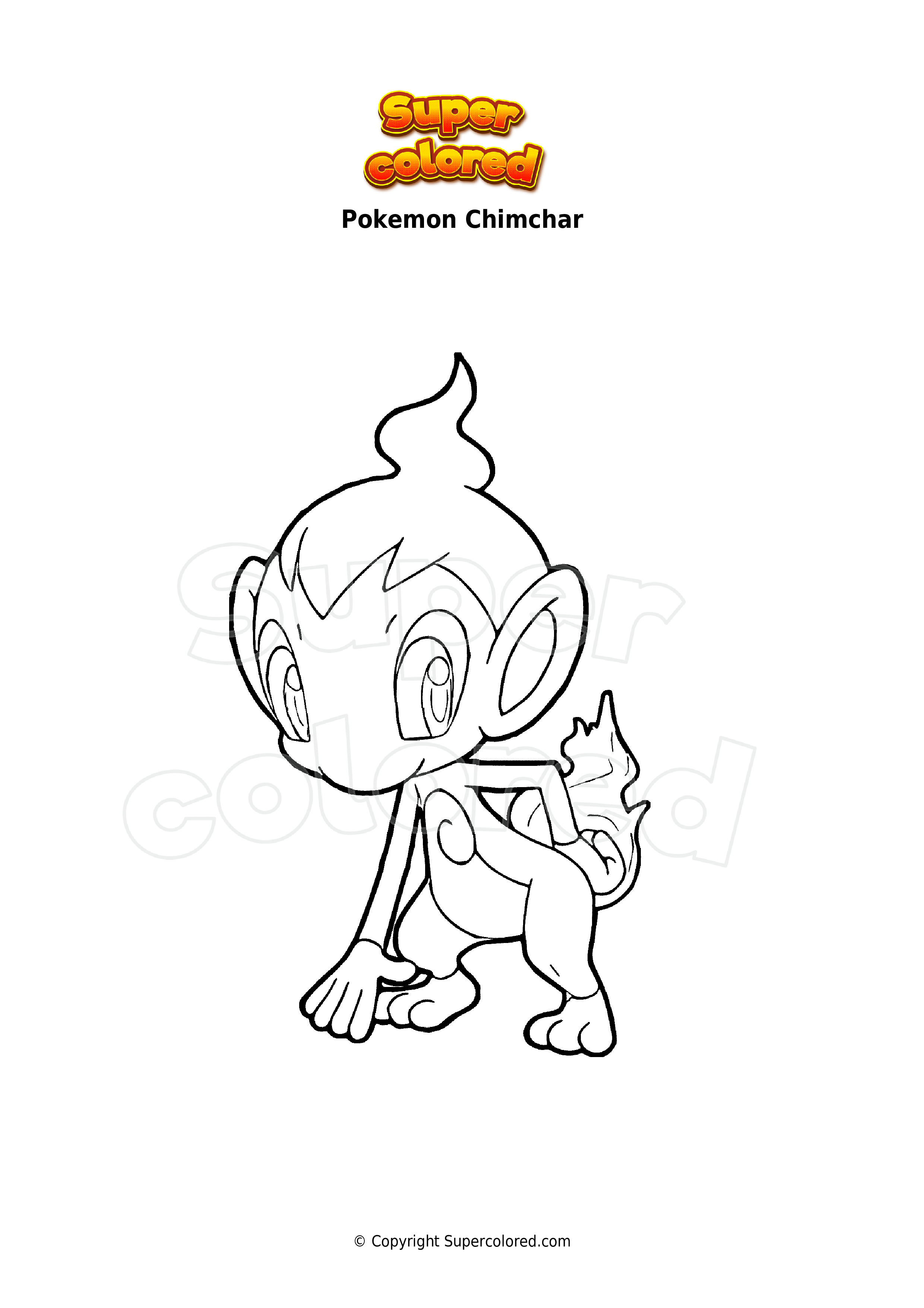 Coloring page pokemon chimchar
