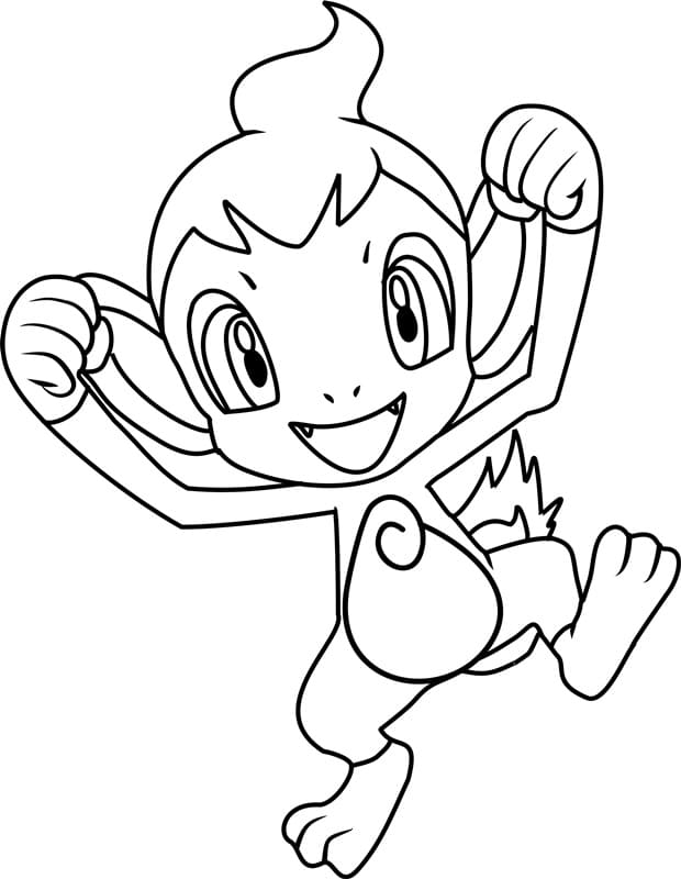 Chimchar pokemon coloring page
