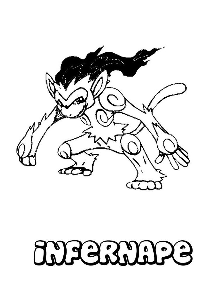 Infernape pokemon coloring page more fire pokemon coloring sheets on hellokids pokemon coloring pages star coloring pages coloring pages to print