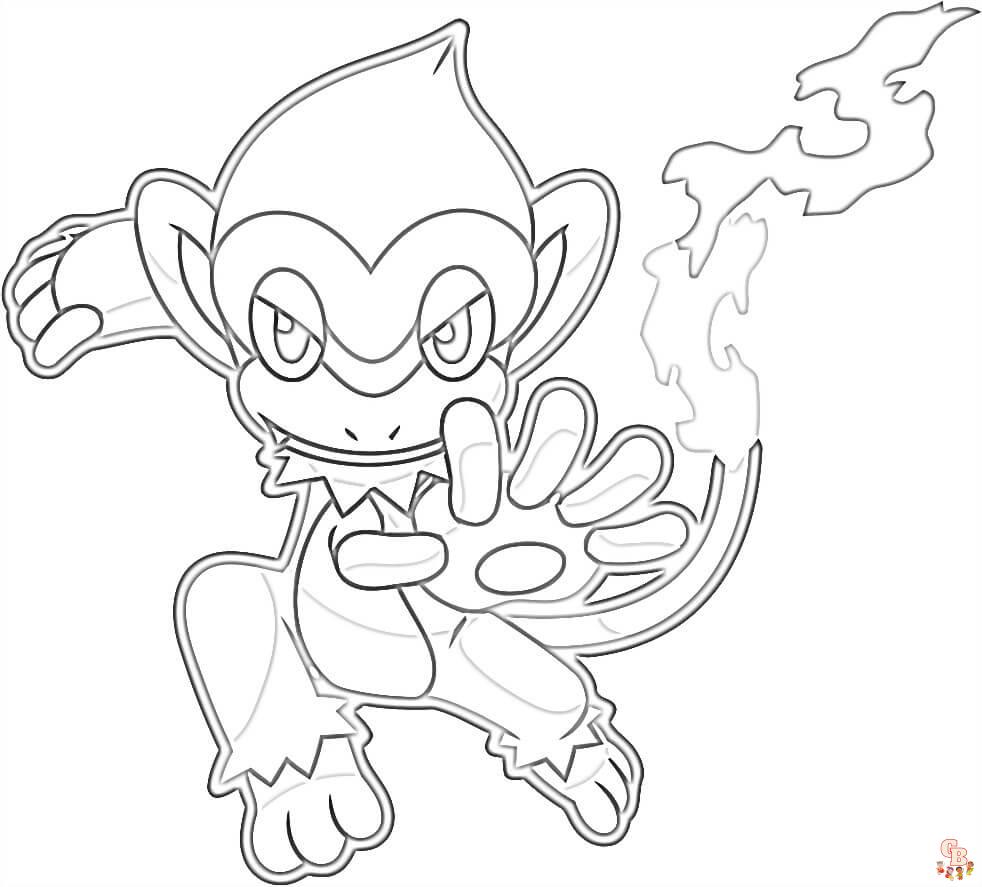Pokemon monferno coloring pages fun and educationa