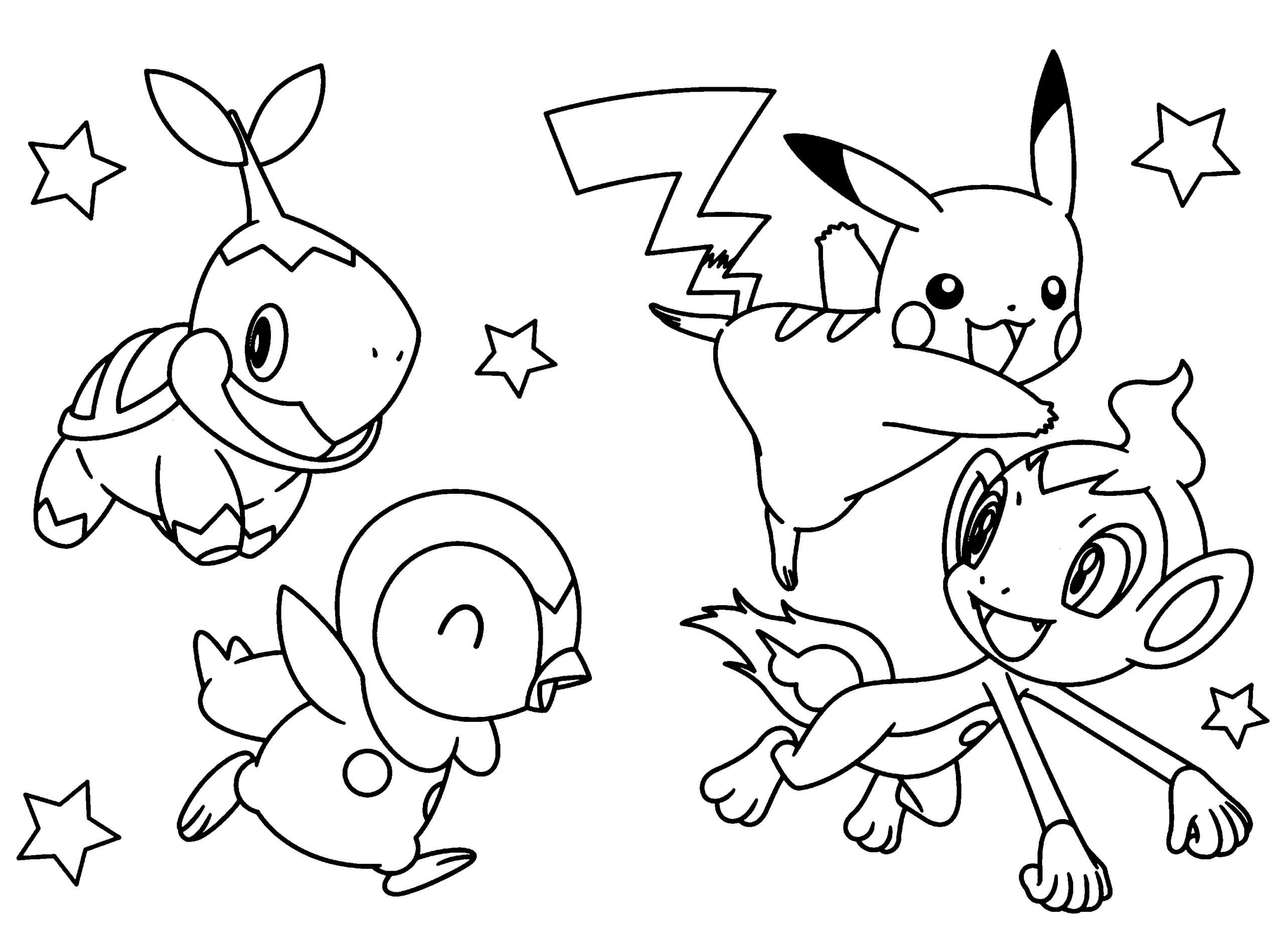 Pokemon chimchar coloring page