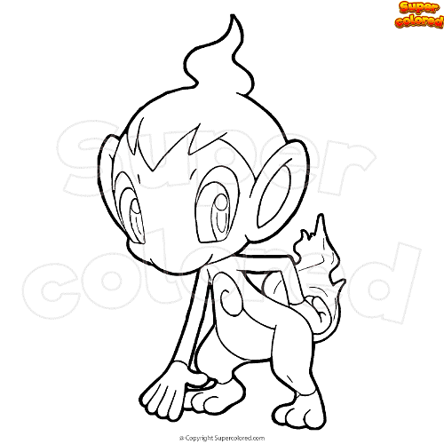 Coloring page pokemon chimchar