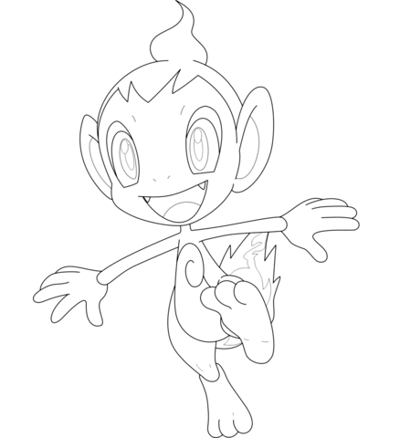 Chimchar coloring page free printable coloring pages