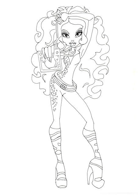 Mh clawdeen wolf music vestival coloring page by billysgirl on