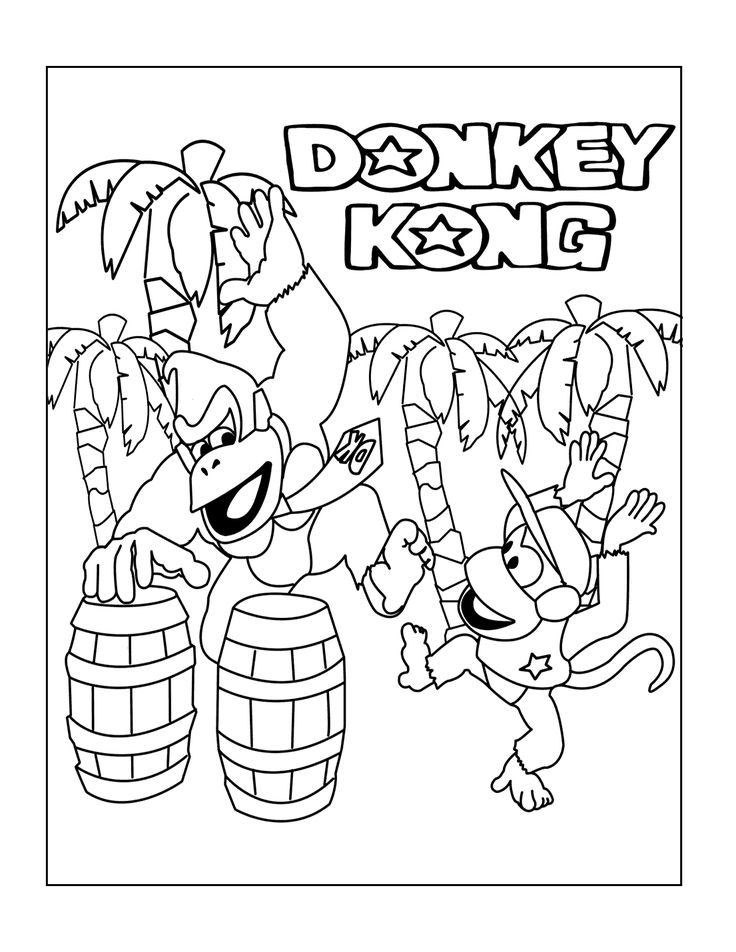 Printable coloring pages coloring pages donkey kong coloring pages for kids
