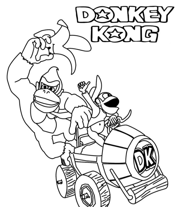 Donkey kong coloring pages