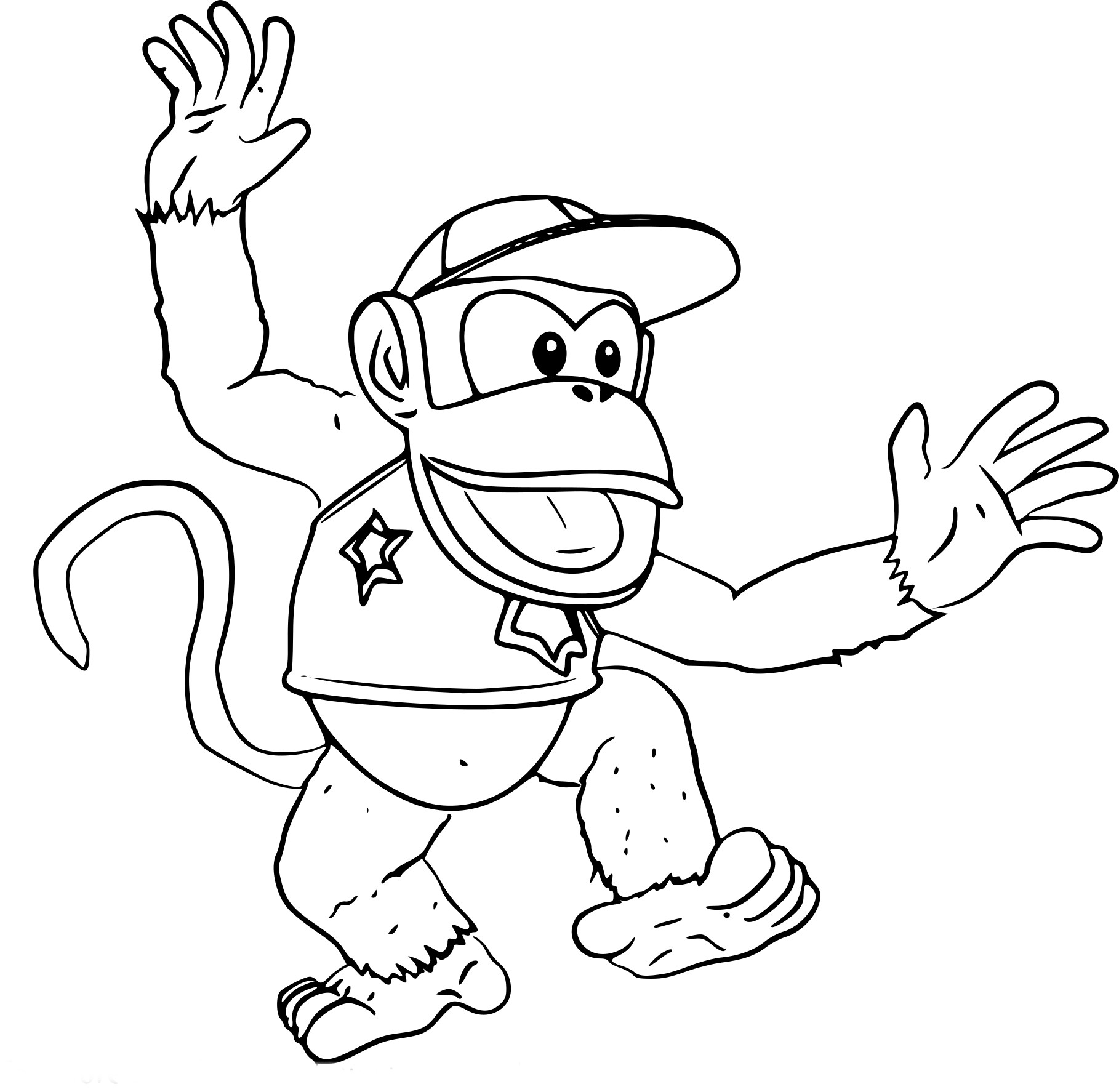 Diddy kong coloring page