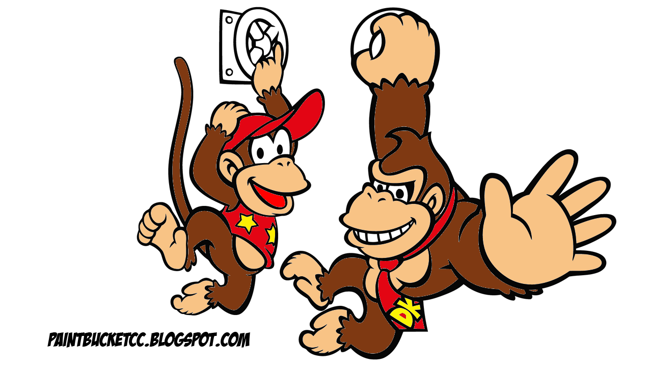Donkey kong and diddy kong coloring page by bubbawastaken on