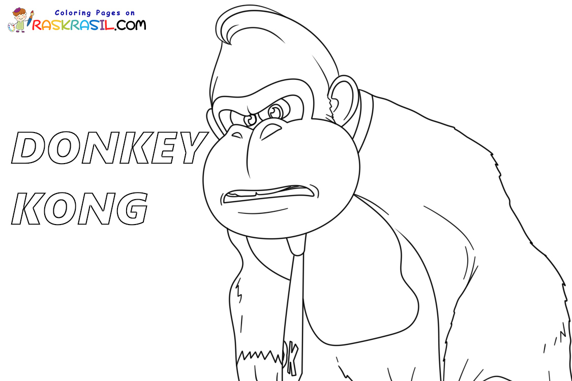 Donkey kong coloring pages