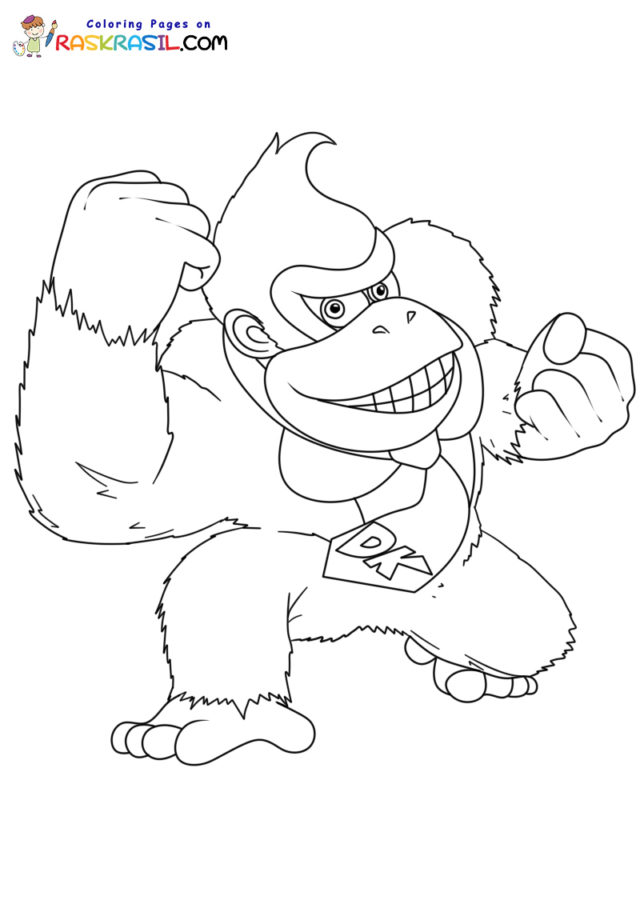 Donkey kong coloring pages
