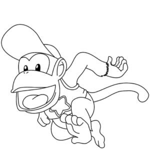 Diddy kong coloring pages printable for free download