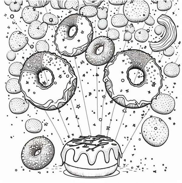 Super fun printable donut coloring pages