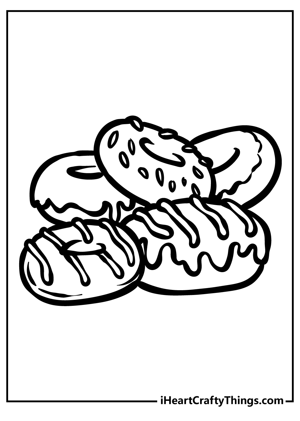 Donut coloring pages free printables