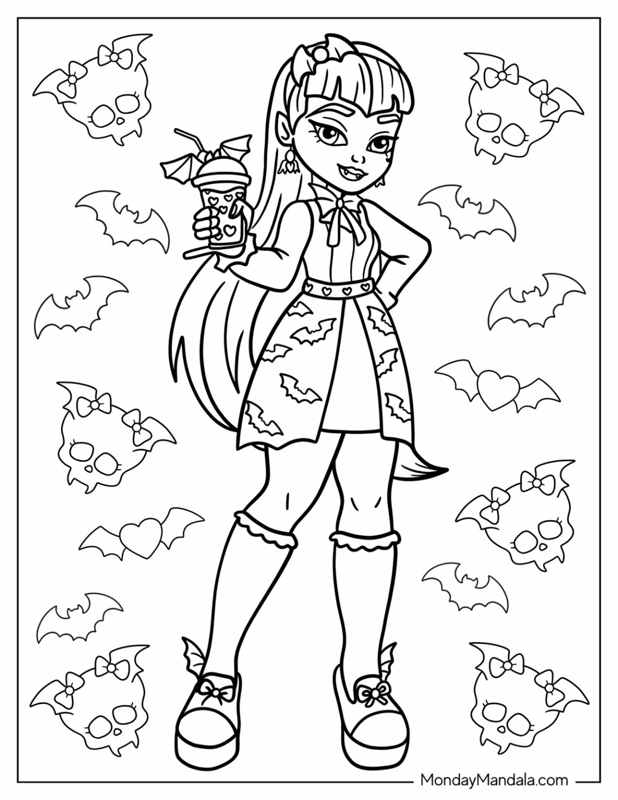 Monster high coloring pages free pdf printables