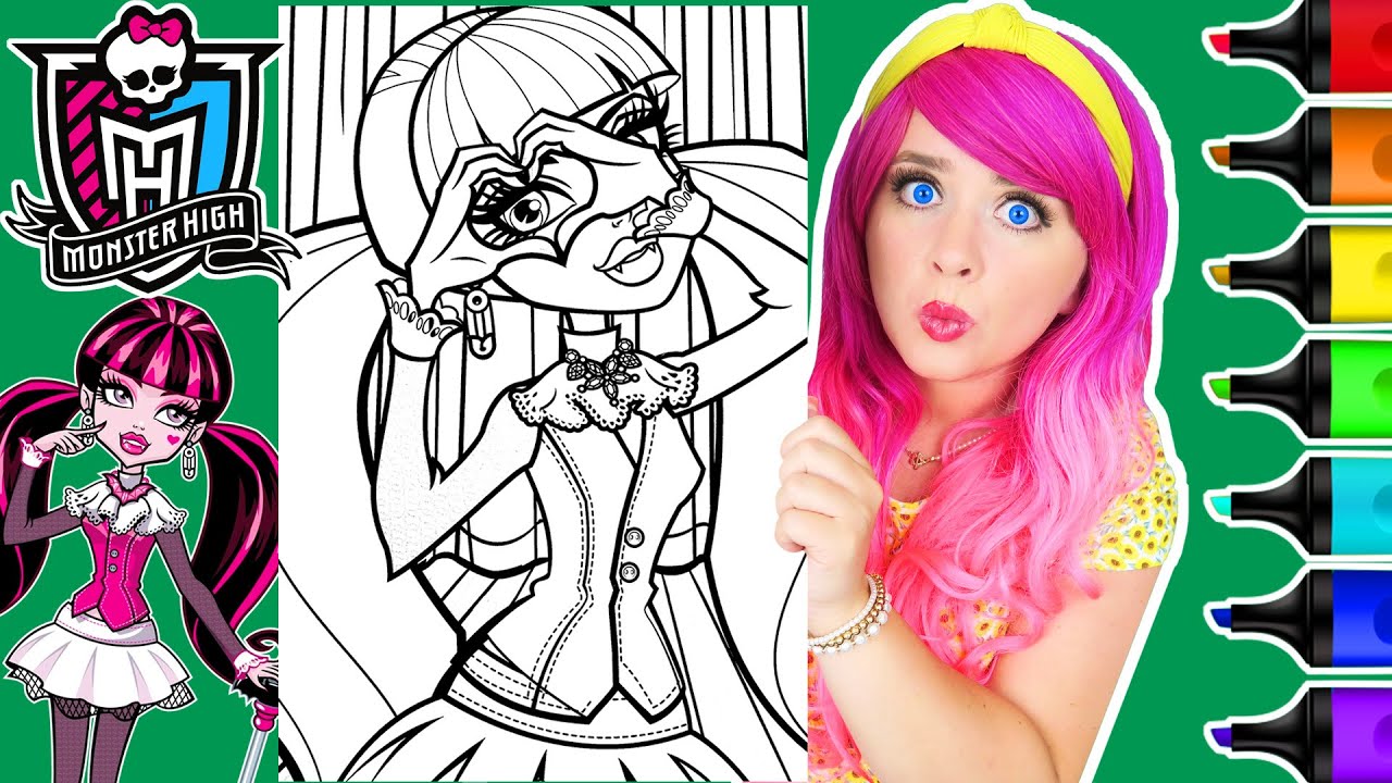 Coloring draculaura monster high coloring page ohuhu art markers
