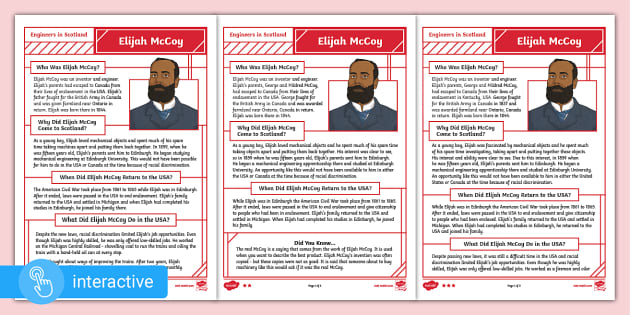 Interactive pdf elijah mccoy reading prehension