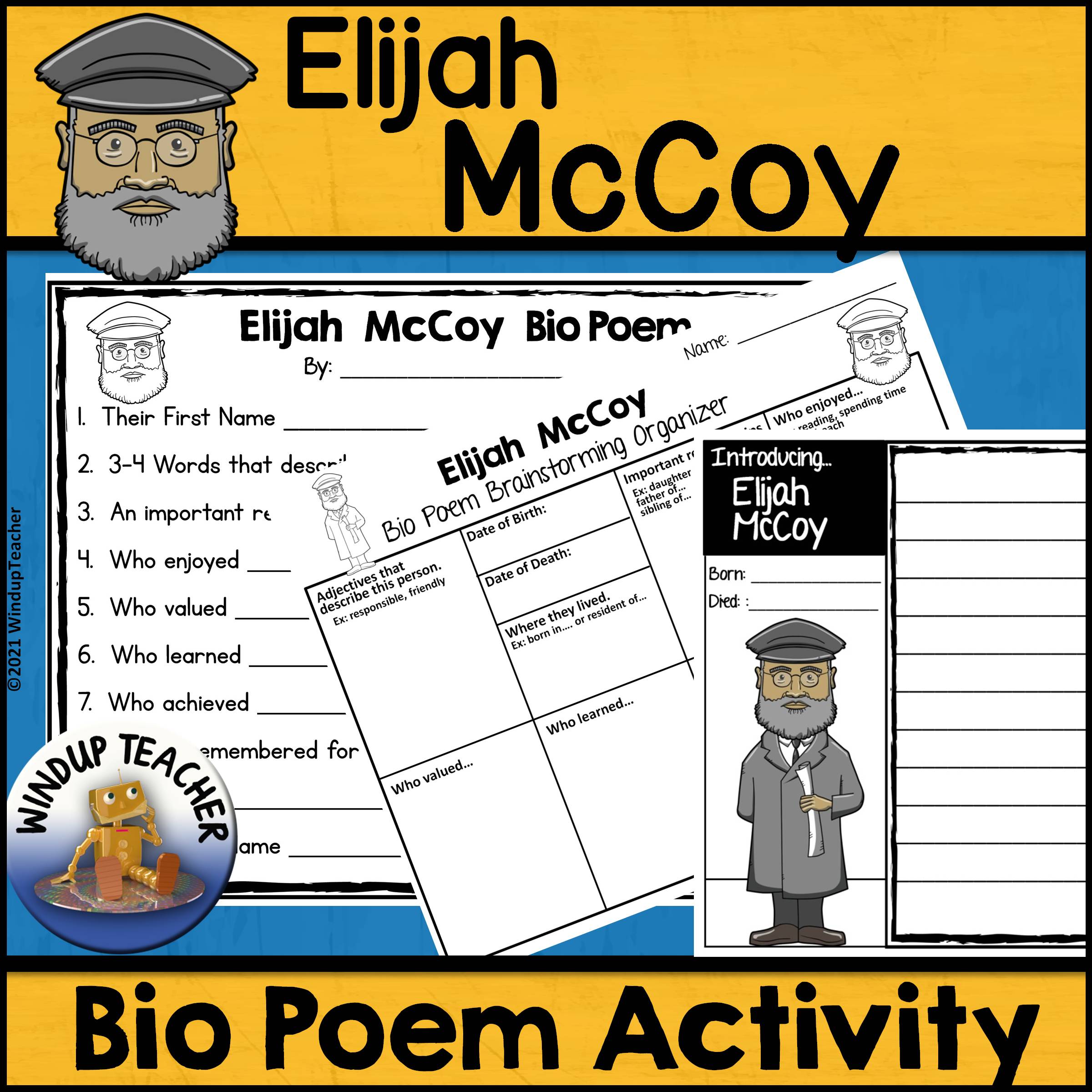 Elijah mccoy poem writing activity made by teachers