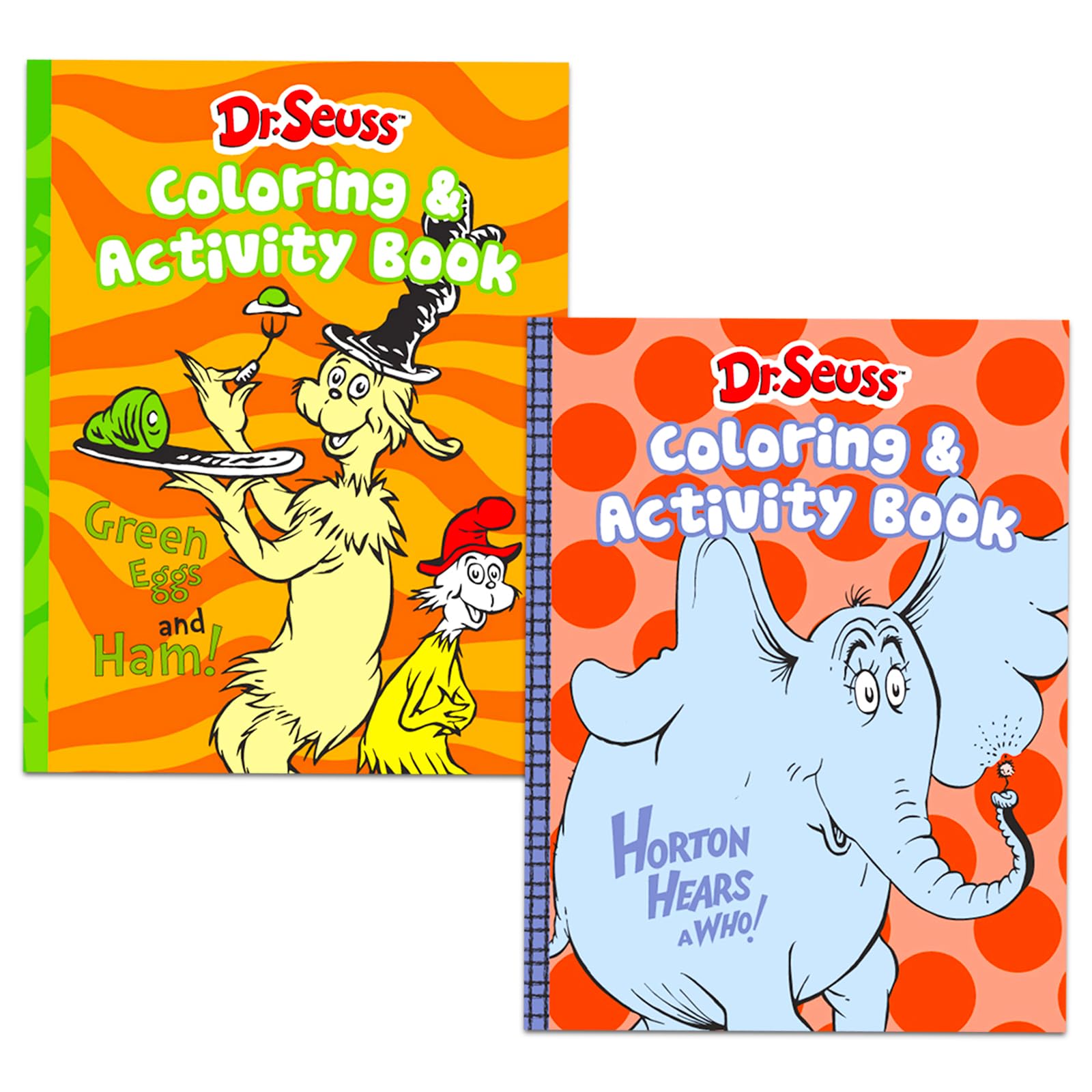 Green eggs and ham coloring book set for kids