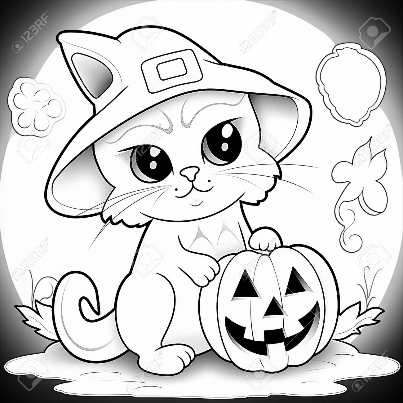 Halloween coloring pages stock photo picture and royalty free image image
