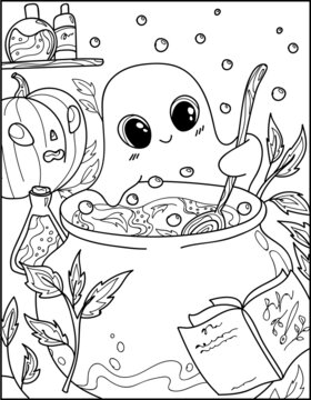 Halloween coloring pages outline drawing halloween outline drawing vector