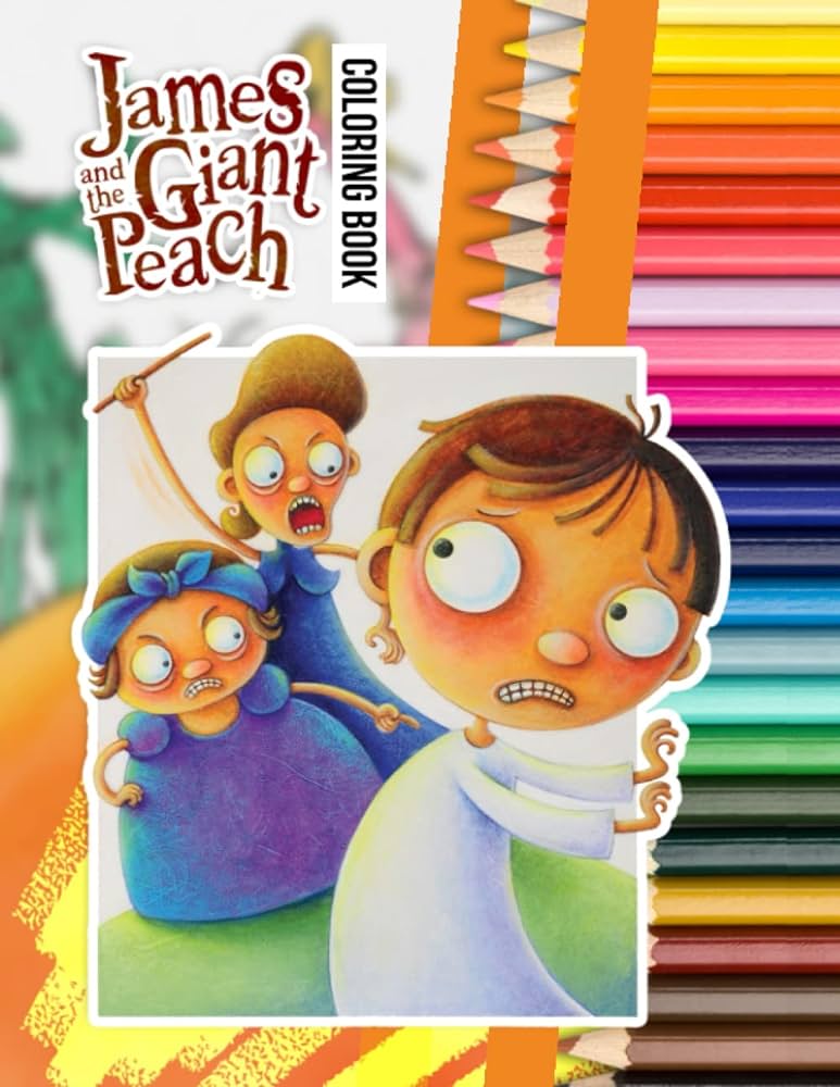 Jã mes and the giãnt pãach coloring book an amazing coloring book with lots of illustrations for relaxation and stress relief costa antonino books