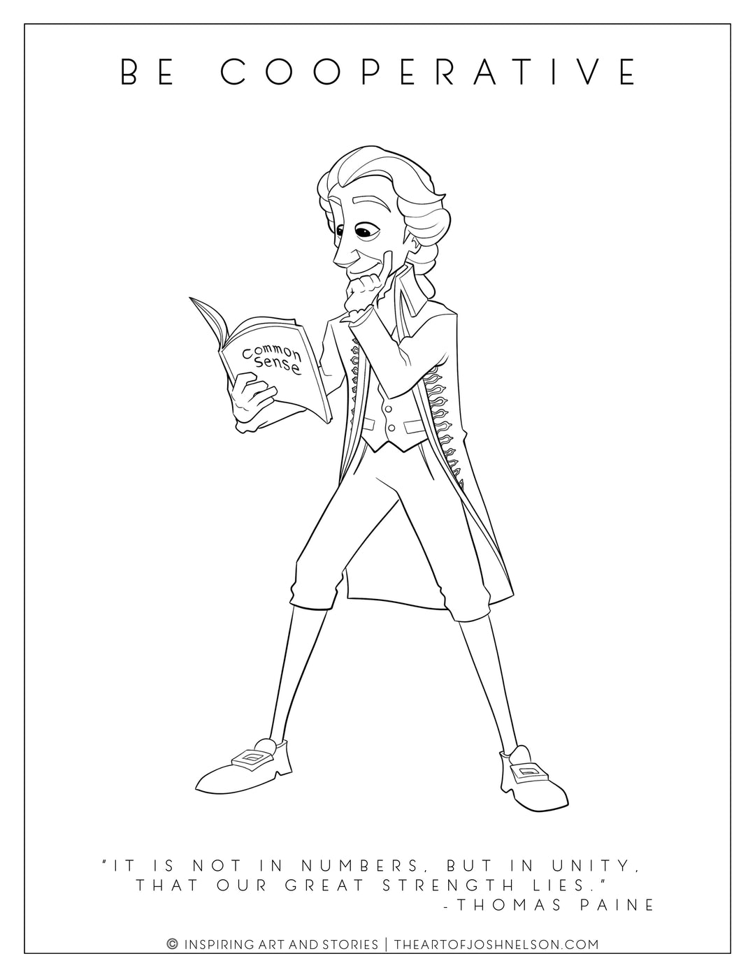 Thomas paine coloring page â inspire through art