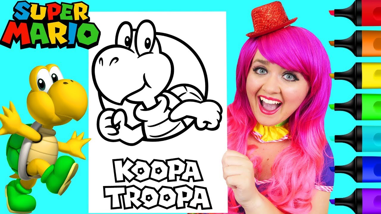 Coloring koopa troopa super ario nintendo coloring page prisacolor arkers kii the clown