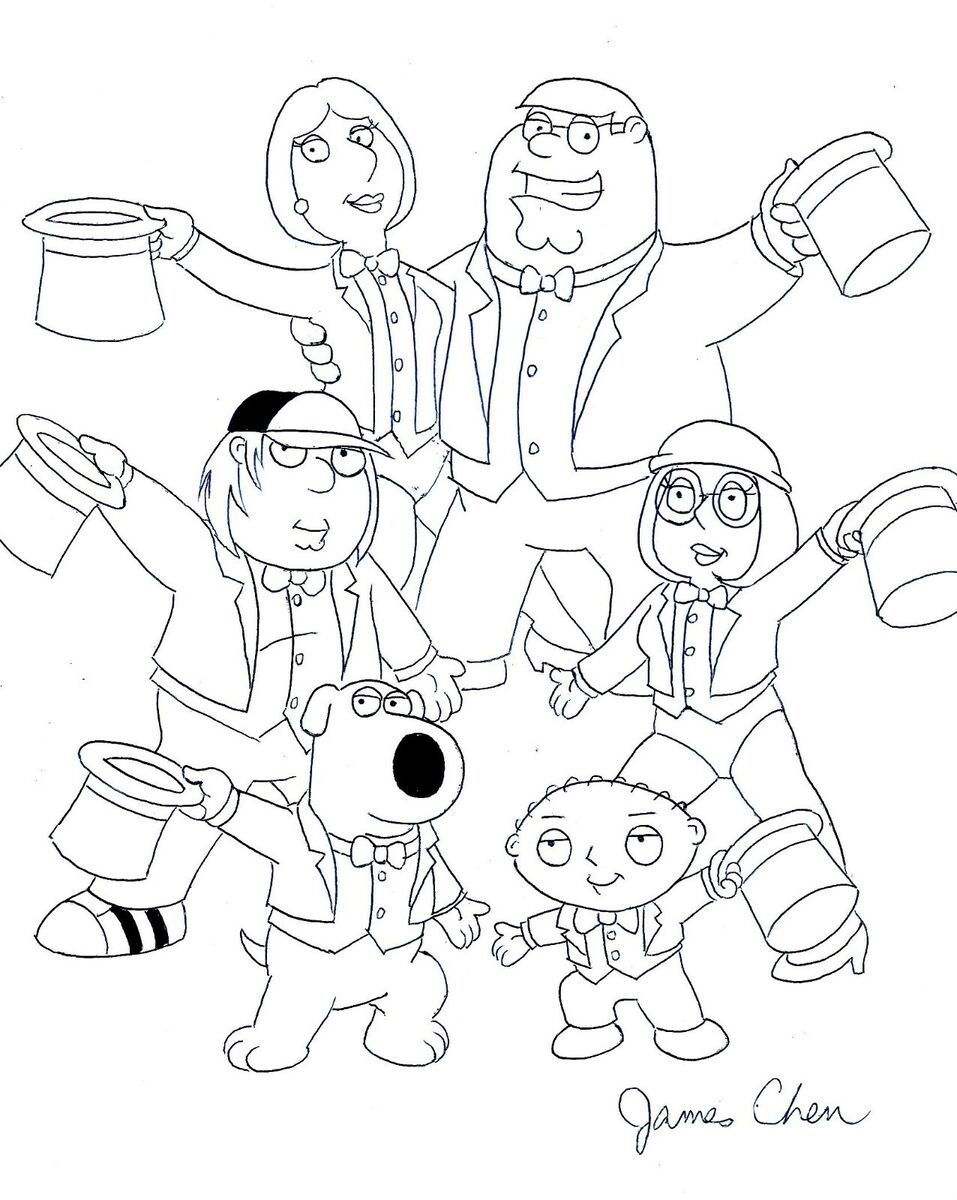 Meg griffin lois griffin family guy original comic art black ink sketch