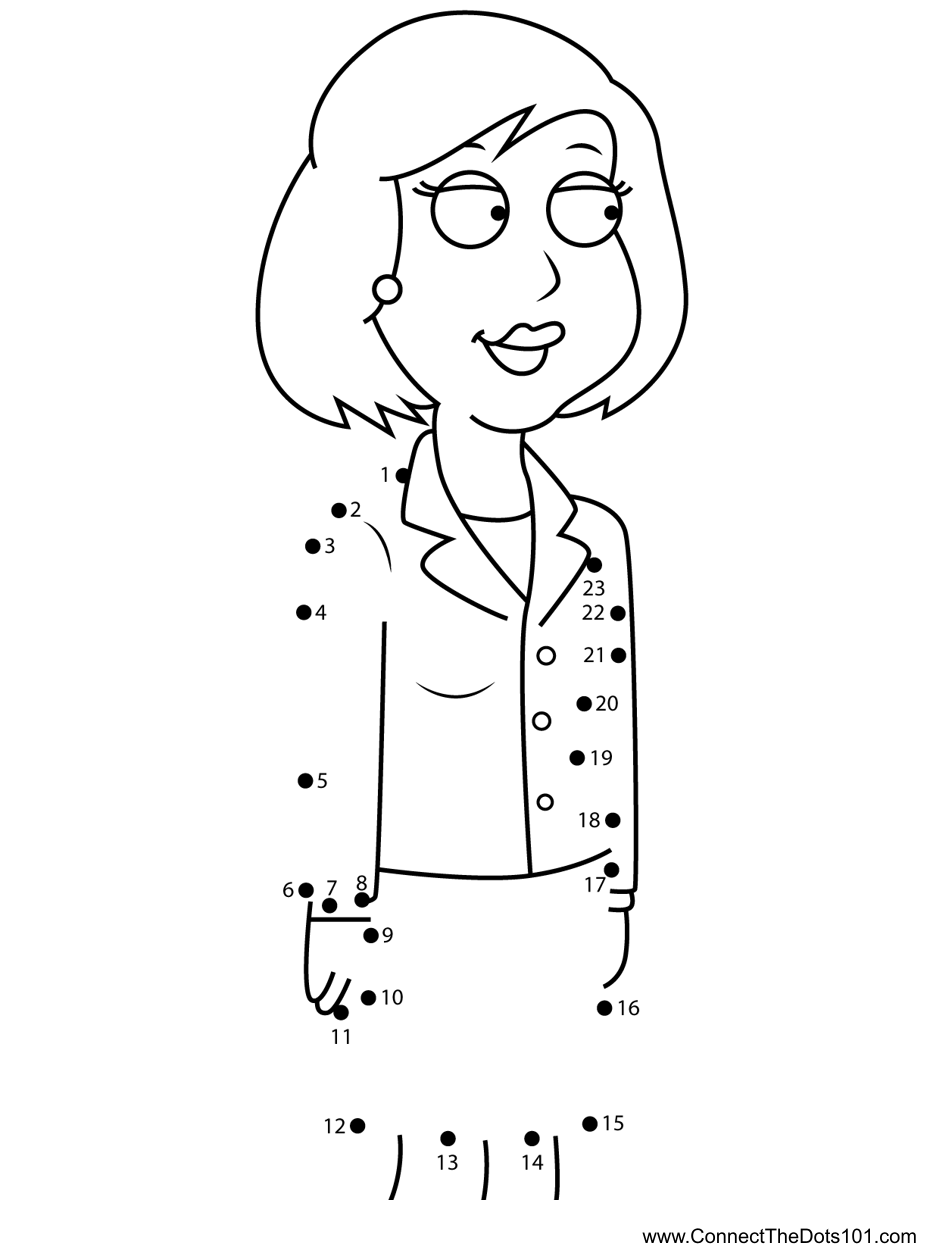 Joyce kinney family guy dot to dot printable worksheet