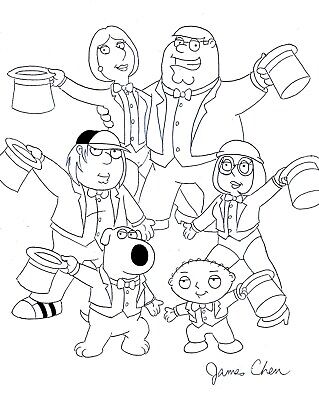 Meg griffin lois griffin family guy original comic art black ink sketch