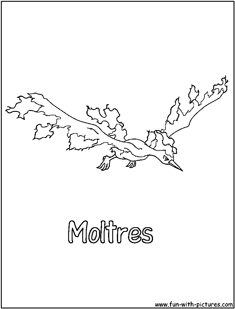 Moltres coloring page