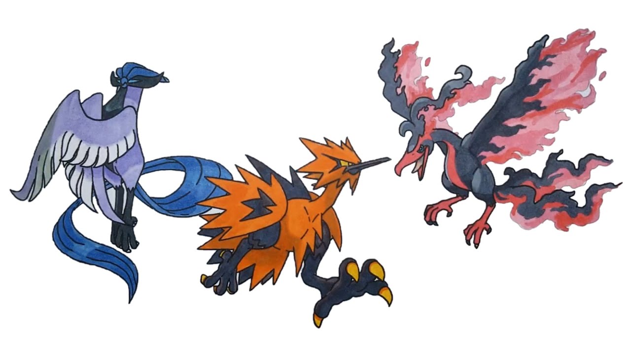 Coloring new galar forms articuno zapdos and moltres