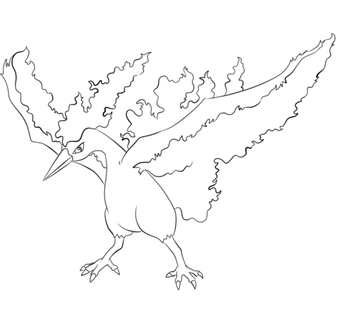 Moltres coloring page free printable coloring pages
