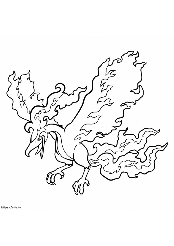 Moltres galarian form in legendary pokemon coloring page