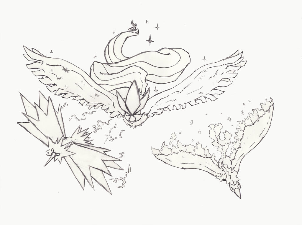 Legendary birds of kanto by tomatem on
