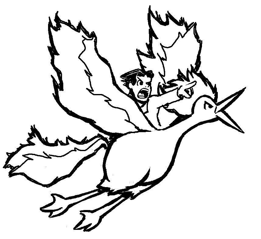 Phoenix wright riding a moltres â
