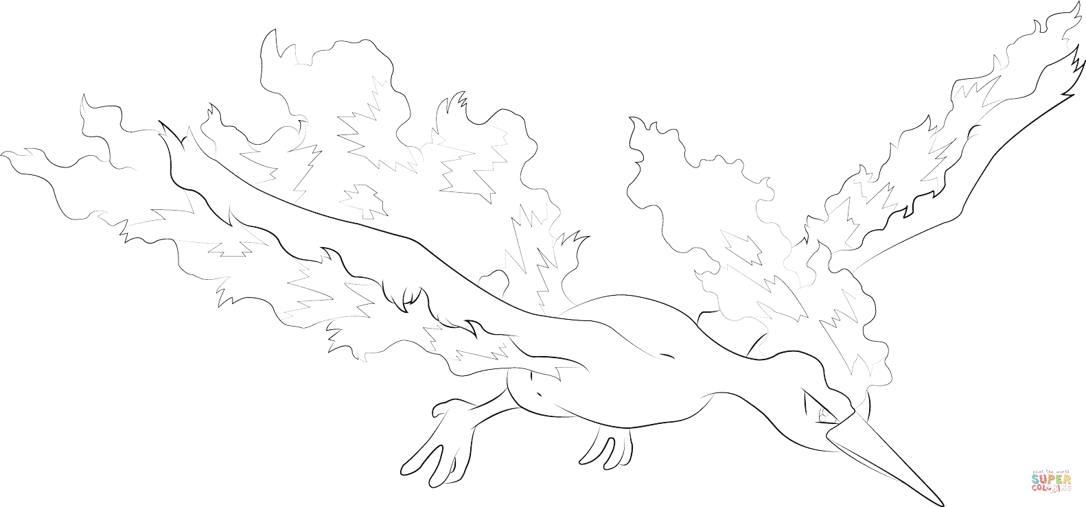 Moltres pokemon coloring page free printable coloring pages