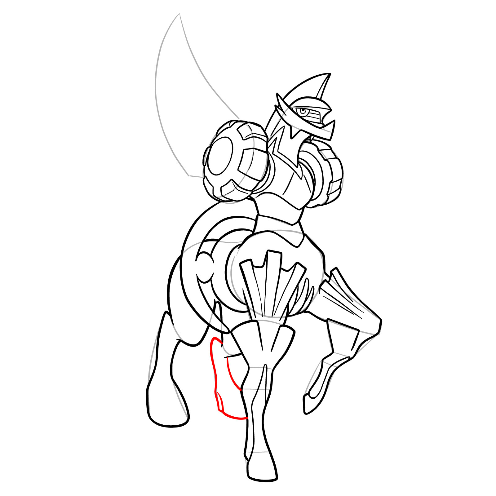 How to draw palkia origin forme a step