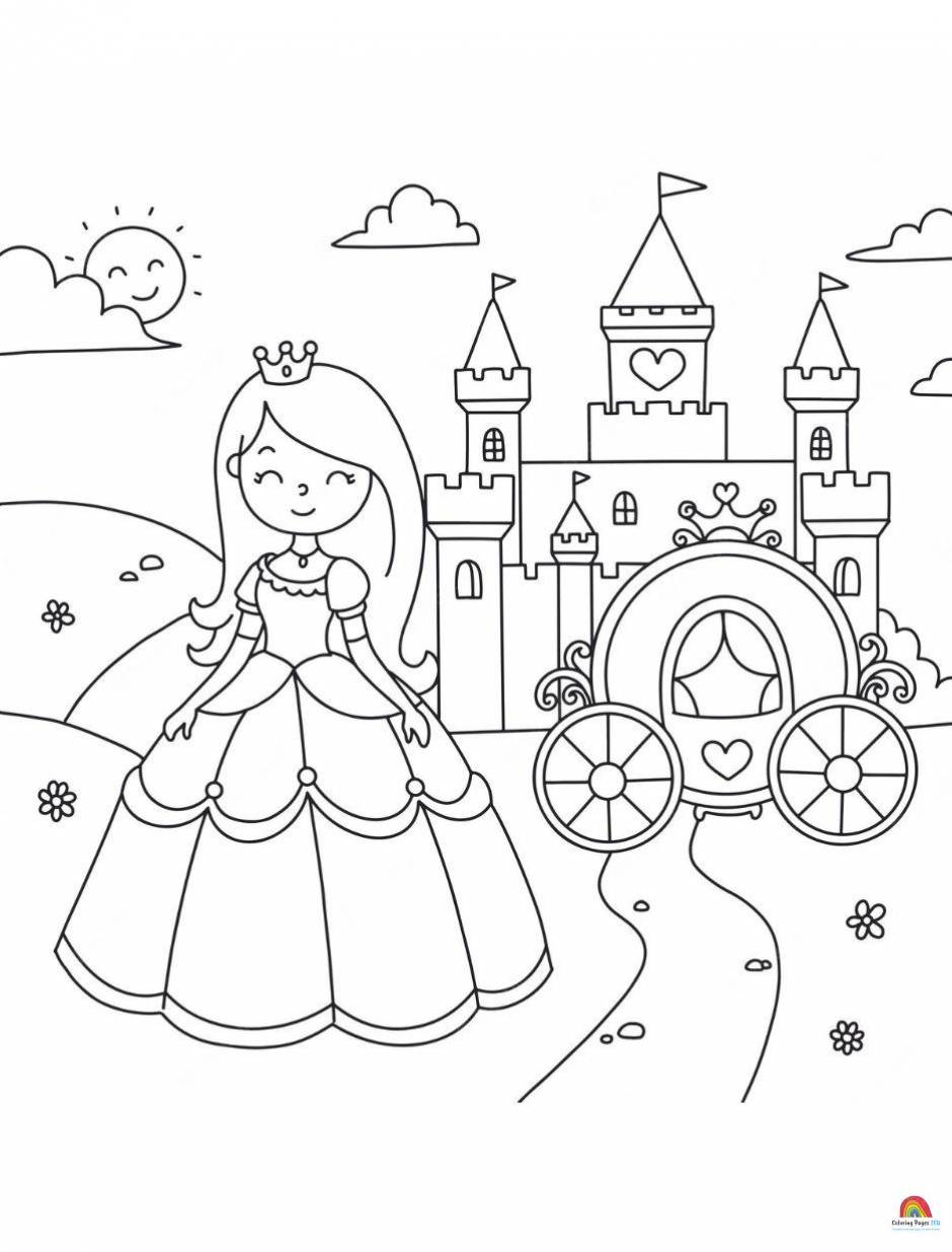 Easy princess coloring pages for kids perfect for kids